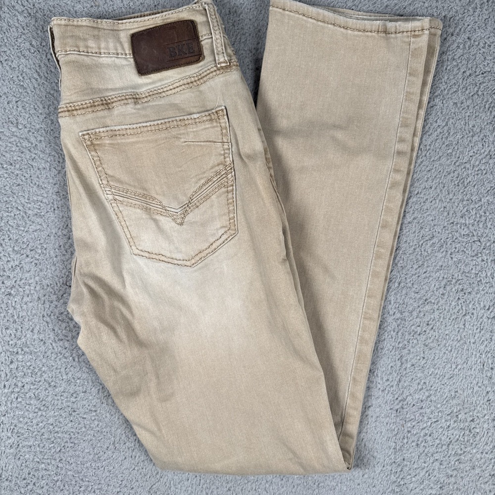 BKE Jake Straight Jeans Mens 32 (30x31) Tan Khaki Stretch Pants